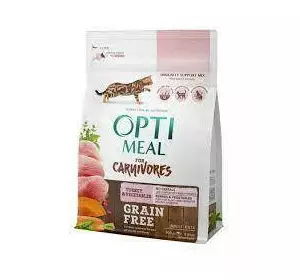 Беззерновий сухий корм для дорослих котів Оптиміл Optimeal з індичкою та овочами, 300 г Беззерновий сухий корм для дорослих котів Оптиміл Optimeal з індичкою та овочами, 300 г