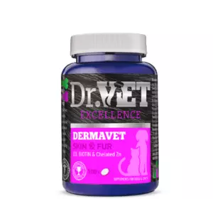 Вітамінно-мінеральна добавка Dr.Vet Dermavet (Дермавет) для собак та котів 100 таблеток