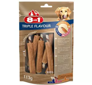 Ласощі для собак 8in1 Triple Flavour Реберця 6 шт. 133 г