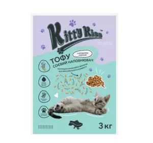 Наповнювач Кіті Кіс Kitty Kiss Тофу соєвий для котів з лавандою, 3 кг Наповнювач Кіті Кіс Kitty Kiss Тофу соєвий для котів з лавандою, 3 кг
