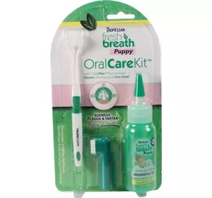 Догляд за зубами для цуценят Тропіклін TropiСlean Oral Care Kit набір для догляду за ротовою порожниною (2 види щіток, гель) Догляд за зубами для цуценят Тропіклін TropiСlean Oral Care Kit набір для догляду за ротовою порожниною (2 види щіток, гель)