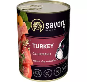Вологий корм для дорослих собак Сейворі Savory з індичкою, 400 г Вологий корм для дорослих собак Сейворі Savory з індичкою, 400 г