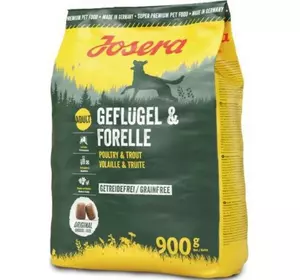 Сухий корм Josera Geflugel & Forelle (Йозера Домашня птиця і форель) беззерновий для дорослих собак 900 г