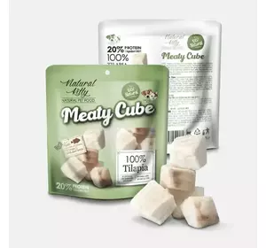 Ласощі для котів і собак Natural Kitty Meaty Cube у вигляді кубиків тилапії 60 г Ласощі для котів і собак Natural Kitty Meaty Cube у вигляді кубиків тилапії 60 г
