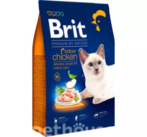 Сухий корм Бріт Brit Premium by Nature Cat Indoor Chicken з курячим м'ясом для котів, 1.5 кг