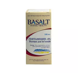 Гентаміцин 4% розчин для ін'єкцій 100 мл Базальт Гентаміцин 4% розчин для ін'єкцій 100 мл Базальт