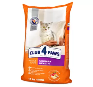 Club 4 Paws (Клуб 4 Лапи) Urinary Health сухий корм для підтримки здоров'я сечовивідної системи кішок, 14 кг