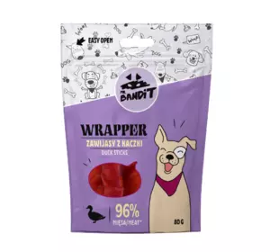 Ласощі для собак Містер Бандіт Mr.Bandit палички обгорнуті з качкою для собак, 80 г Ласощі для собак Містер Бандіт Mr.Bandit палички обгорнуті з качкою для собак, 80 г