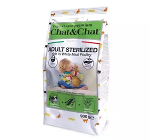Сухий корм для котів Геда Gheda Chat&Chat Expert корм для стерелізованих котів з білим м’ясом птиці, 900 г Сухий корм для котів Геда Gheda Chat&Chat Expert корм для стерелізованих котів з білим м’ясом птиці, 900 г