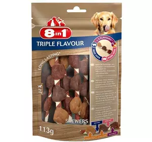 Ласощі для собак 8in1 Triple Flavour Шашлички 6 шт. 113 г Ласощі для собак 8in1 Triple Flavour Шашлички 6 шт. 113 г