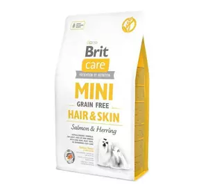 Сухий корм для дорослих собак маленьких порід Бріт Brit Care Mini Grain Free Hair&Skin 7 кг