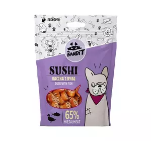 Ласощі для собак Містер Бандіт Mr.Bandit суші з качкою і рибою для собак, 80 г Ласощі для собак Містер Бандіт Mr.Bandit суші з качкою і рибою для собак, 80 г