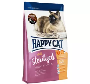 Happy Cat Sterilised Atlantik Lachs сухий корм для стерилізованих кішок та кастрованих котів з лососем, 1.3 кг