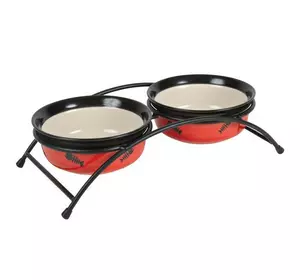 Trixie TX-24790 керамічні миски на підставці 2 × 0,3 л / ø 12 см Trixie TX-24790 керамічні миски на підставці 2 × 0,3 л / ø 12 см