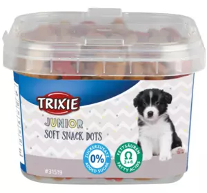 Вітаміни Trixie (TX-31519) Junior Soft Snack Dots м'які ласощі для собак з куркою та лососем (Омега-3 і Омега-6) 140 г Вітаміни Trixie (TX-31519) Junior Soft Snack Dots м'які ласощі для собак з куркою та лососем (Омега-3 і Омега-6) 140 г