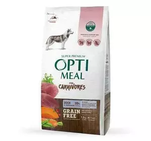 Беззерновий сухий корм для дорослих собак усіх порід Оптіміл Optimeal з качкою та овочами, 1.5 кг Беззерновий сухий корм для дорослих собак усіх порід Оптіміл Optimeal з качкою та овочами, 1.5 кг