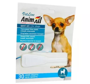 AnimAll VetLine Spot-On для собак 1,5-4 кг (0,8 мл) AnimAll VetLine Spot-On для собак 1,5-4 кг (0,8 мл)