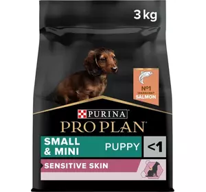 Сухий корм для цуценят дрібних порід з чутливою шкірою Purina Pro Plan Small&Mini Puppy Sensitive Skin з лососем 3 кг Сухий корм для цуценят дрібних порід з чутливою шкірою Purina Pro Plan Small&Mini Puppy Sensitive Skin з лососем 3 кг