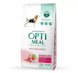 Сухий корм Optimeal з індичкою для дорослих собак середніх порід 1.5 кг