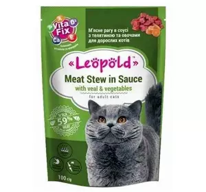 Вологий корм Леопольд для кішок рагу з телятиною та овочами 100 г Вологий корм Леопольд для кішок рагу з телятиною та овочами 100 г