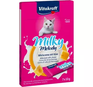 Ласощі для котів Вітакрафт Vitakraft Milky Melody крем снеки з вершками та сиром і зі зниженим вмісту лактози 7 шт х 10 г Ласощі для котів Вітакрафт Vitakraft Milky Melody крем снеки з вершками та сиром і зі зниженим вмісту лактози 7 шт х 10 г