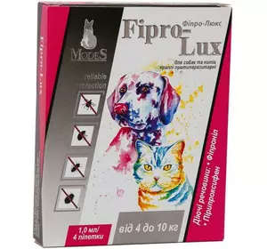 Краплі ModeS Фіпро-Люкс протипаразитарні для собак і котів 4 - 10 кг (4 шт х 1 мл) Краплі ModeS Фіпро-Люкс протипаразитарні для собак і котів 4 - 10 кг (4 шт х 1 мл)