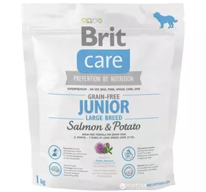 Сухий корм для цуценят гігантських порід Бріт Brit Care GF Junior Large Breed Salmon&Potato 1 кг