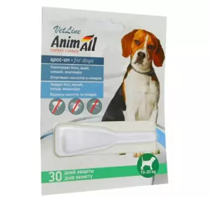 AnimAll VetLine Spot-On для собак 10-20 кг (4 мл) AnimAll VetLine Spot-On для собак 10-20 кг (4 мл)