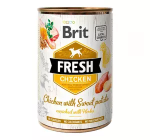Консерви для собак Бріт Brit Fresh Chicken with Sweet Potato з куркою і бататом, 400 г Консерви для собак Бріт Brit Fresh Chicken with Sweet Potato з куркою і бататом, 400 г