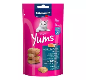М’які ласощі для котів Вітакрафт Vitakraft Yums закуски з лососем, 40 г М’які ласощі для котів Вітакрафт Vitakraft Yums закуски з лососем, 40 г