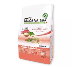 Сухий корм для кішок Gheda Unica Natura Indoor корм для кімнатних котів (ягня, рис та горох), 1.5 кг Сухий корм для кішок Gheda Unica Natura Indoor корм для кімнатних котів (ягня, рис та горох), 1.5 кг