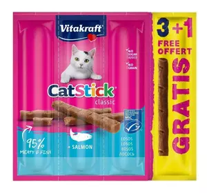 М’ясні палички для котів Вітакрафт Vitakraft ласощі з лососем 4 шт x 12 г М’ясні палички для котів Вітакрафт Vitakraft ласощі з лососем 4 шт x 12 г