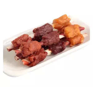 Ласощі для собак AlfPet (АльфПет) Шашлик з курки качки та печінки 500 г Ласощі для собак AlfPet (АльфПет) Шашлик з курки качки та печінки 500 г