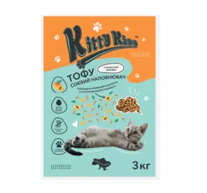 Наповнювач Кіті Кіс Kitty Kiss Тофу соєвий для котів з персиком, 3 кг Наповнювач Кіті Кіс Kitty Kiss Тофу соєвий для котів з персиком, 3 кг