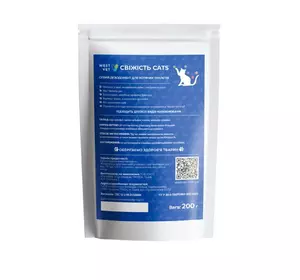 Дезодорант для котячих туалетів Свіжість Cats 200 г, WestVet Дезодорант для котячих туалетів Свіжість Cats 200 г, WestVet