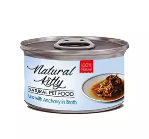 Вологий корм Natural Kitty Broth Series додатковий корм для котів тунець з анчоусами в бульйоні, 80 г Вологий корм Natural Kitty Broth Series додатковий корм для котів тунець з анчоусами в бульйоні, 80 г