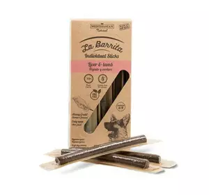 Ласощі для собак М'ясні палички Natural La Barrita з ягням і печінкою (12 шт) 150 г Ласощі для собак М'ясні палички Natural La Barrita з ягням і печінкою (12 шт) 150 г