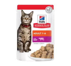 Павуч Hills Хіллс Science Plan Adult (яловичина) вологий корм для дорослих кішок 85 г Павуч Hills Хіллс Science Plan Adult (яловичина) вологий корм для дорослих кішок 85 г