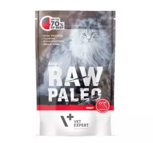Вологий корм для котів Vet Expert Raw Paleo Adult Cat Beef з яловичиною, 100 г Вологий корм для котів Vet Expert Raw Paleo Adult Cat Beef з яловичиною, 100 г