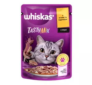 Вологий корм Whiskas (Віскас) Tasty Mix з ягням та індичкою в соусі 85 г Вологий корм Whiskas (Віскас) Tasty Mix з ягням та індичкою в соусі 85 г