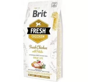 Сухий корм Бріт Brit Fresh Chicken with Potato Adult з куркою та картоплею для собак, 2.5 кг Сухий корм Бріт Brit Fresh Chicken with Potato Adult з куркою та картоплею для собак, 2.5 кг