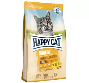Сухий корм Happy Cat Minkas Hairball Control для дорослих кішок з птицею, 10 кг Сухий корм Happy Cat Minkas Hairball Control для дорослих кішок з птицею, 10 кг