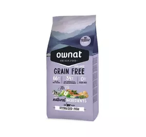 Сухий корм для стерелізовних котів Овнат Ownat Grain Free з рибою, 1 кг Сухий корм для стерелізовних котів Овнат Ownat Grain Free з рибою, 1 кг