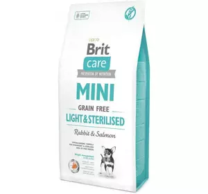 Корм Бріт Brit Care GF Mini Light&Sterilised сухий беззерновий для стерилізованих собак із надмірною вагою 7 кг