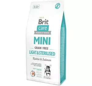 Корм Бріт Brit Care GF Mini Light&Sterilised сухий беззерновий для стерилізованих собак із надмірною вагою 7 кг Корм Бріт Brit Care GF Mini Light&Sterilised сухий беззерновий для стерилізованих собак із надмірною вагою 7 кг