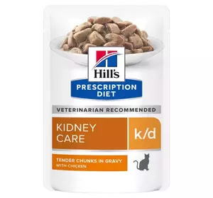 Вологий корм для котів Hill's Хіллс PD k/d при захворюваннях нирок з куркою, пауч 85 г Вологий корм для котів Hill's Хіллс PD k/d при захворюваннях нирок з куркою, пауч 85 г