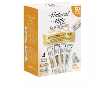 Набір крем-снеків Natural Kitty Creamy для котів на основі курятини 50 шт.х12 г (4 смаки) Набір крем-снеків Natural Kitty Creamy для котів на основі курятини 50 шт.х12 г (4 смаки)