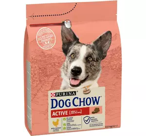 Сухий корм Dog Chow Active Adult для дорослих активних і робочих собак з куркою, 2.5 кг Сухий корм Dog Chow Active Adult для дорослих активних і робочих собак з куркою, 2.5 кг