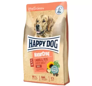 Сухий корм Happy Dog NaturCroq Lachs & Reis для дорослих собак всіх порід (лосось та рис), 4 кг Сухий корм Happy Dog NaturCroq Lachs & Reis для дорослих собак всіх порід (лосось та рис), 4 кг