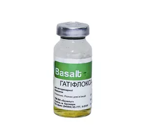 Гатіфлоксацин 5% розчин для ін'єкцій 10 мл Базальт Гатіфлоксацин 5% розчин для ін'єкцій 10 мл Базальт